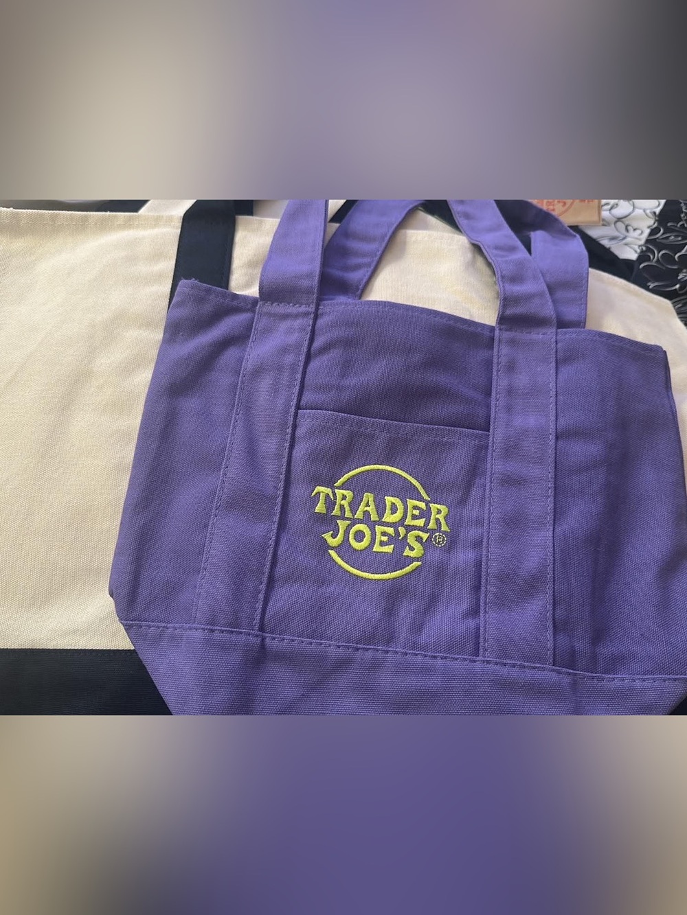 Trader joe’s  Purple Tote Bag